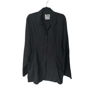 FLAX linen black jacket‎ tunic large